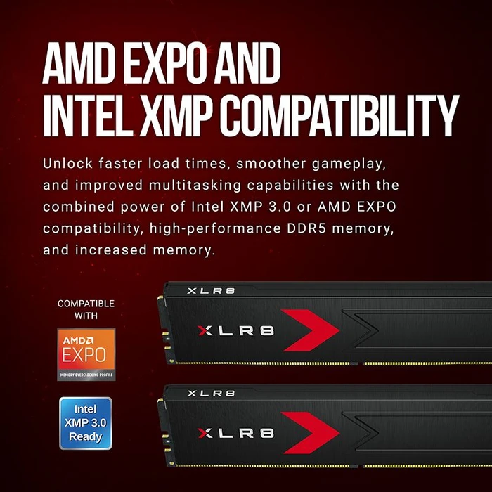 PNY XLR8 Gaming UDIMM 16GB, DDR5-6000, CL36-48-48-76, bulk
