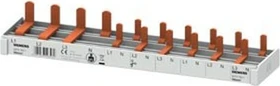 Siemens Stiftsammelschiene kompakt, 10mm2 Anschluss: 3p/N (FI N-rechts) 1x FI 4-pol + 6x Kompaktgerät 1 TE berührungssicher 10 TE schneidbar