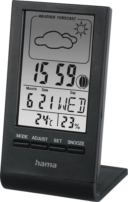 Hama TH-100 Hygrometer-Temperaturstation schwarz, digital