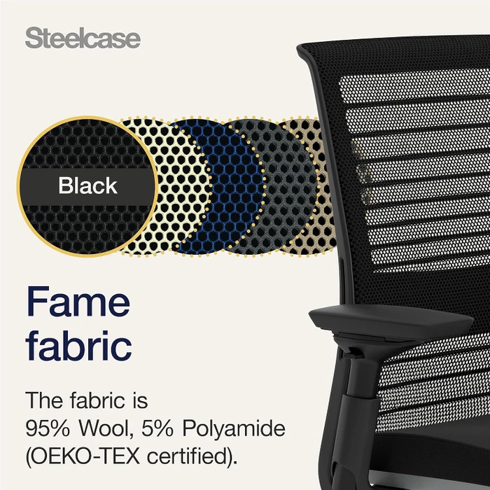 Steelcase Think Bürostuhl mit Armlehnen, schwarz/anthrazit