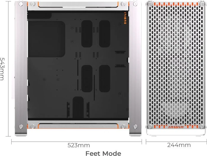 In Win Dubili Titanium Grey DIY Edition, modular, grau, Glasfenster