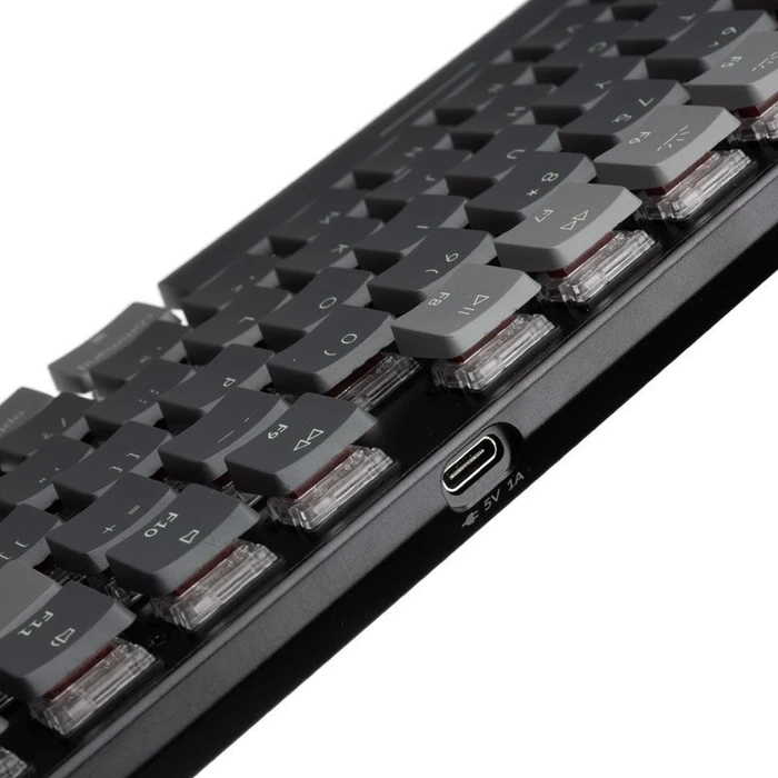 Keychron K1 V4, 80% TKL, LEDs RGB, schwarz, Gateron LOW PROFILE BLUE, USB/Bluetooth, US
