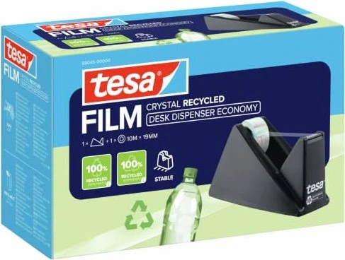 tesa tesafilm Tischabroller Eco & Crystal Easy Cut, 19mm/33m