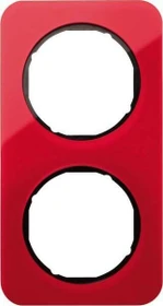 Berker R.1 Rahmen 2fach, rot transparent/schwarz glänzend