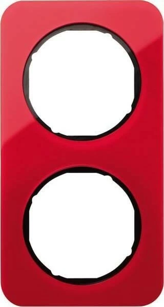 Berker R.1 Rahmen 2fach, rot transparent/schwarz glänzend