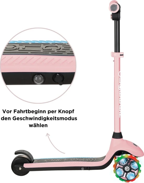 Globber E-Motion 4 Plus Elektro-Roller pastel pink 10km/h