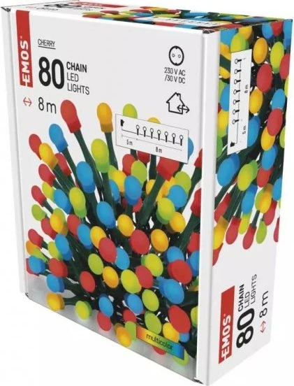Emos Cherry Lichterkette LED 80x mehrfarbig