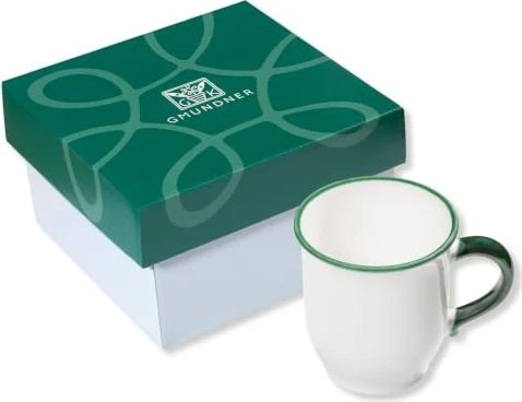 Gmundner Keramik Grüner Rand Schokotasse im Karton 300ml