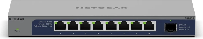 Netgear GS100 Desktop Gigabit Switch, 8x RJ-45, 1x SFP+