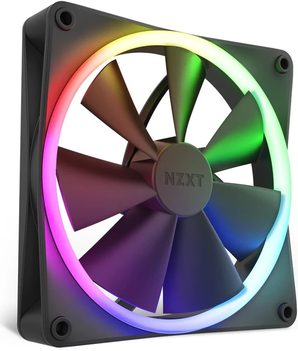 NZXT F Series F140 RGB, Matte Black, schwarz, LED-Steuerung, 140mm, 2er-Pack