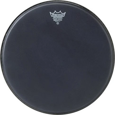 Remo Ambassador Black Suede 10"