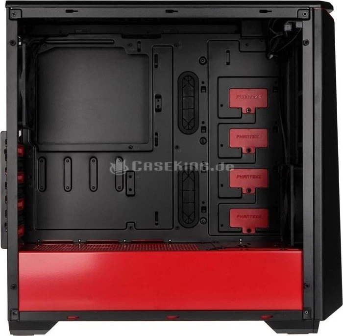 Phanteks Eclipse P400 Tempered Glass Edition schwarz/rot, Glasfenster