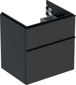 Geberit iCon Unterschrank für Handwaschbecken mit 2 Schubladen 59.2cm, Korpus und Front: lava/lackiert matt, Griff: lava/pulverbeschichtet matt