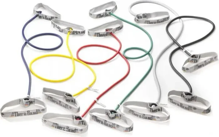 Thera-Band Bodytrainer Tubing flexible Griffe super stark Expander silber