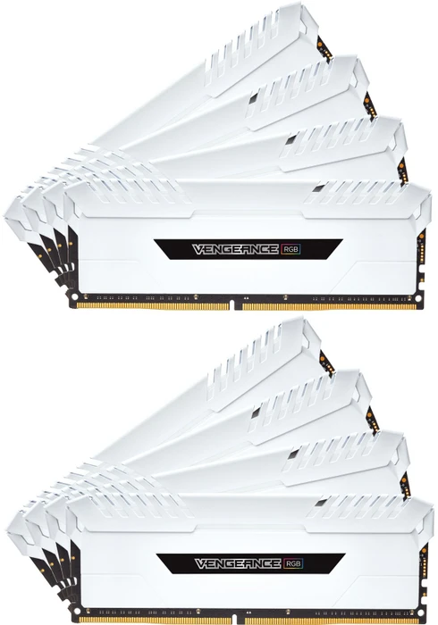 Corsair Vengeance RGB weiß UDIMM 128GB Kit, DDR4-3000, CL16-18-18-36