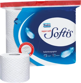 Regina Softis Toilettenpapier 4-lagig weiß,     9 Rollen