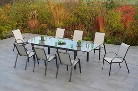 Merxx Amalfi Gartenmöbel-Set diamantbraun, 9-tlg.