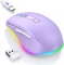 Seenda Rechargeable Wireless RGB Mouse mit Jiggler-Funktion, violett, USB Vorschaubild