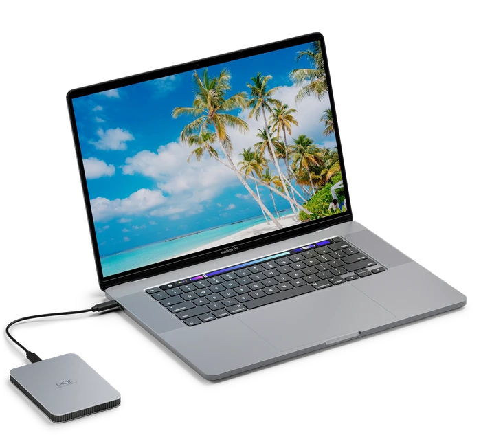 LaCie Mobile Drive V2, Moon Silver, 2TB, USB-C 3.0