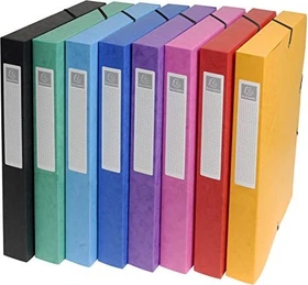 Exacompta Archivbox Colorspan Karton 25mm farbig sortiert, A4, 8er-Set