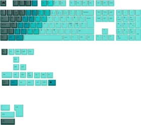 Glorious GPBT Gradient V2 Keycaps, Kunststoff (PBT), Rainforest, grün, 131 Tasten, ISO-ND