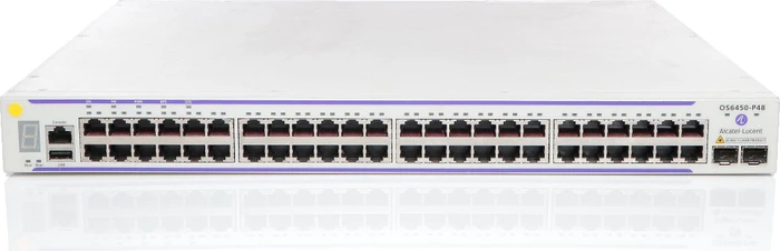 Alcatel OmniSwitch 6450 Rackmount Gigabit Managed Switch, 48x RJ-45, 2x SFP+, 1x Erweiterungsslot, 780W PoE+
