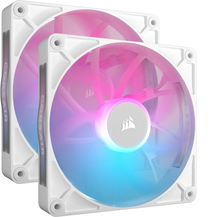 Corsair iCUE LINK RX140 RGB Starter Kit, weiß, LED-Steuerung, 140mm, 2er-Pack