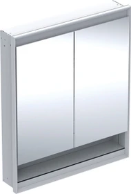 Geberit ONE Spiegelschrank ComfortLight, Nische, 2 Türen, UP-Montage, 75cm, weiß/Aluminium pulverbeschichtet