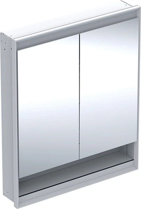 Geberit ONE Spiegelschrank ComfortLight, Nische, 2 Türen, UP-Montage, 75cm, weiß/Aluminium pulverbeschichtet