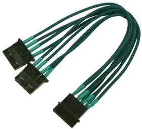 Nanoxia 4-Pin-Molex Y-Kabel 20cm, einzeln gesleeved grün (NX4PY2EG)