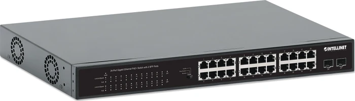 Intellinet Rackmount Gigabit Switch, 24x RJ-45, 2x SFP, 370W PoE+
