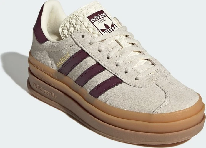 adidas Gazelle Bold cream white/maroon/gold metallic (Junior)