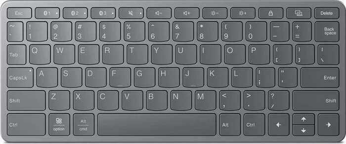 Lenovo Wireless Multi-Device Keyboard, Luna Grey, USB/Bluetooth, US