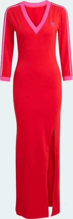 adidas Adicolor Classics 3-Streifen Maxi Kleid better scarlet/semi lucid fuchsia (Damen)