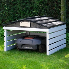 Dobar 56192e Garage für Mähroboter weiß