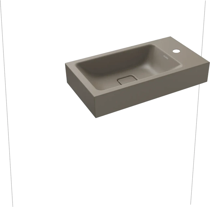 Kaldewei Cono 3073 Wandwaschtisch 55x30x10cm, mit Hahnloch rechts, warm grey 60