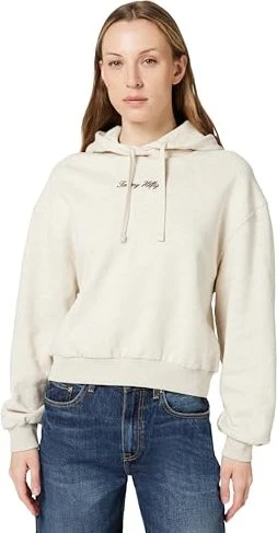 Tommy Hilfiger Classic Script Fleece Hoodie heather oatmilk (Damen)