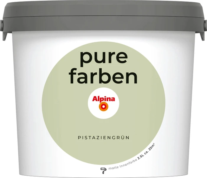 Alpina Farben Pure Farben Wandfarbe pistaziengrün innen grün, 2.5l