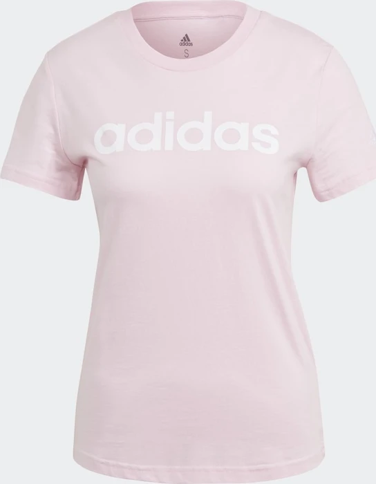 adidas Loungewear Essentials Slim Logo T-Shirt kurzarm clear pink/white (Damen)