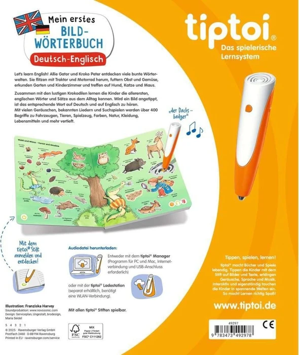 Ravensburger tiptoi Buch: Mein erstes Bild-Wörterbuch Deutsch-Englisch