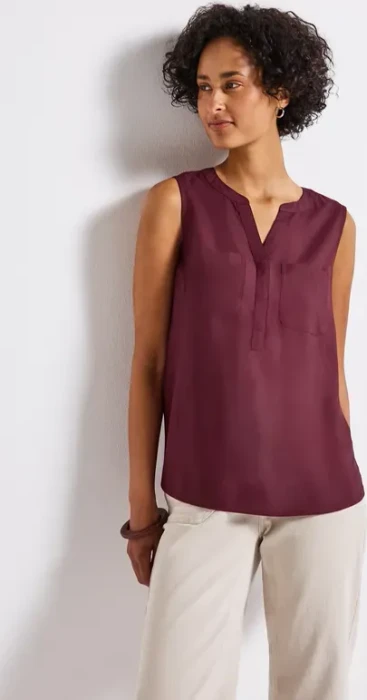 Street One Blusentop mit Brusttaschen Shirt ärmellos (Damen)
