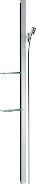 Hansgrohe Unica Brausestange E 150cm mit Isiflex Brauseschlauch 160cm und Ablagen chrom