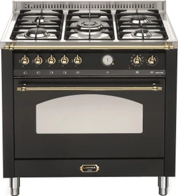 Lofra DOLCEVITA 90 RNMG96MFT/Ci Elektroherd mit Gas-Kochfeld messing finish