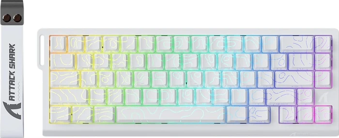 Attack Shark X68 HE Rapid Trigger Keyboard, weiß mit Kontur, LEDs RGB, Outemu White Jade Magnetic, USB, US
