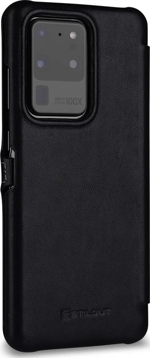 Stilgut Book Type Leather Case Clip Nappa für Samsung Galaxy S20 Ultra schwarz