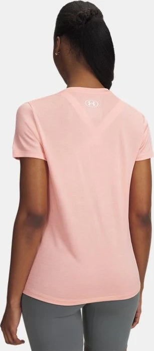 Under Armour Tech V Twist Funktionsshirt kurzarm posh pink/white (Damen)