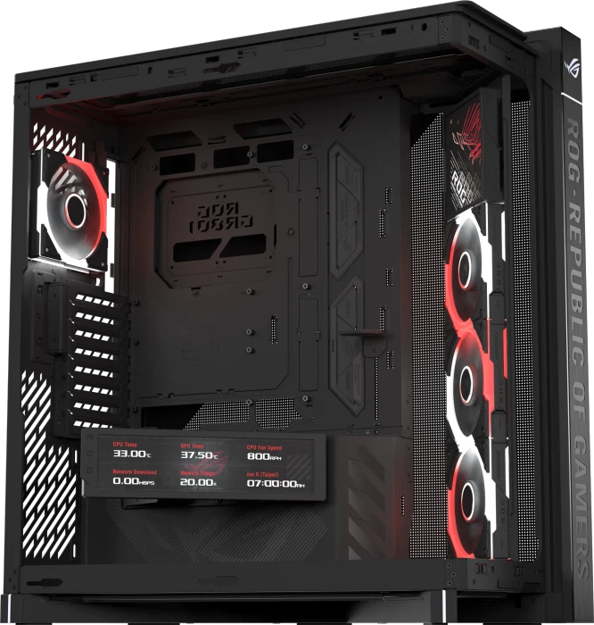 ASUS ROG Cronox GR801 Curve TG ARGB Black, Glasfenster