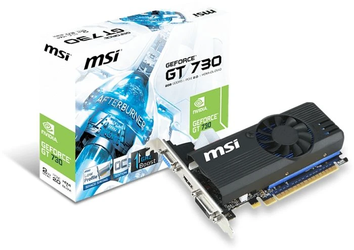 MSI GeForce GT 730 low profile, N730K-2GD5LP/OC, 2GB GDDR5, VGA, DVI, HDMI