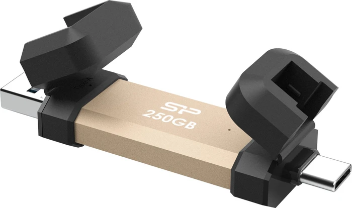 Silicon Power DS72 250GB gold, USB-A + USB-C, USB 3.2 Gen 2×1