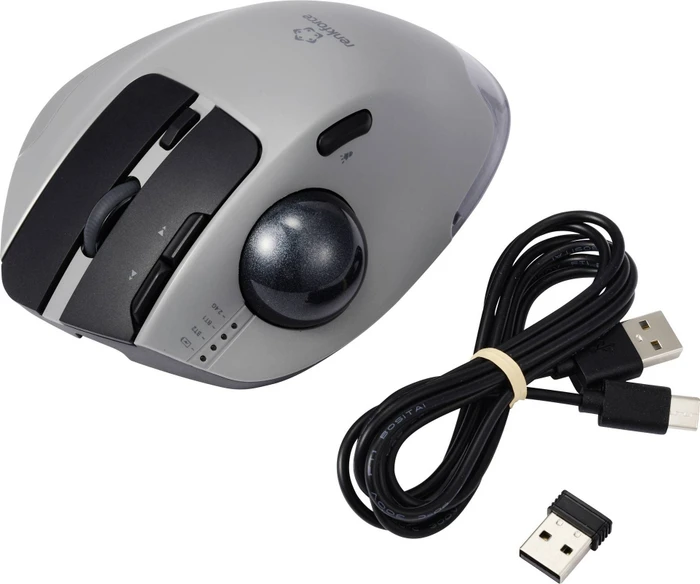 Renkforce RF-WLEM-500 Wireless Trackball Mouse grau/schwarz, USB-A/Bluetooth